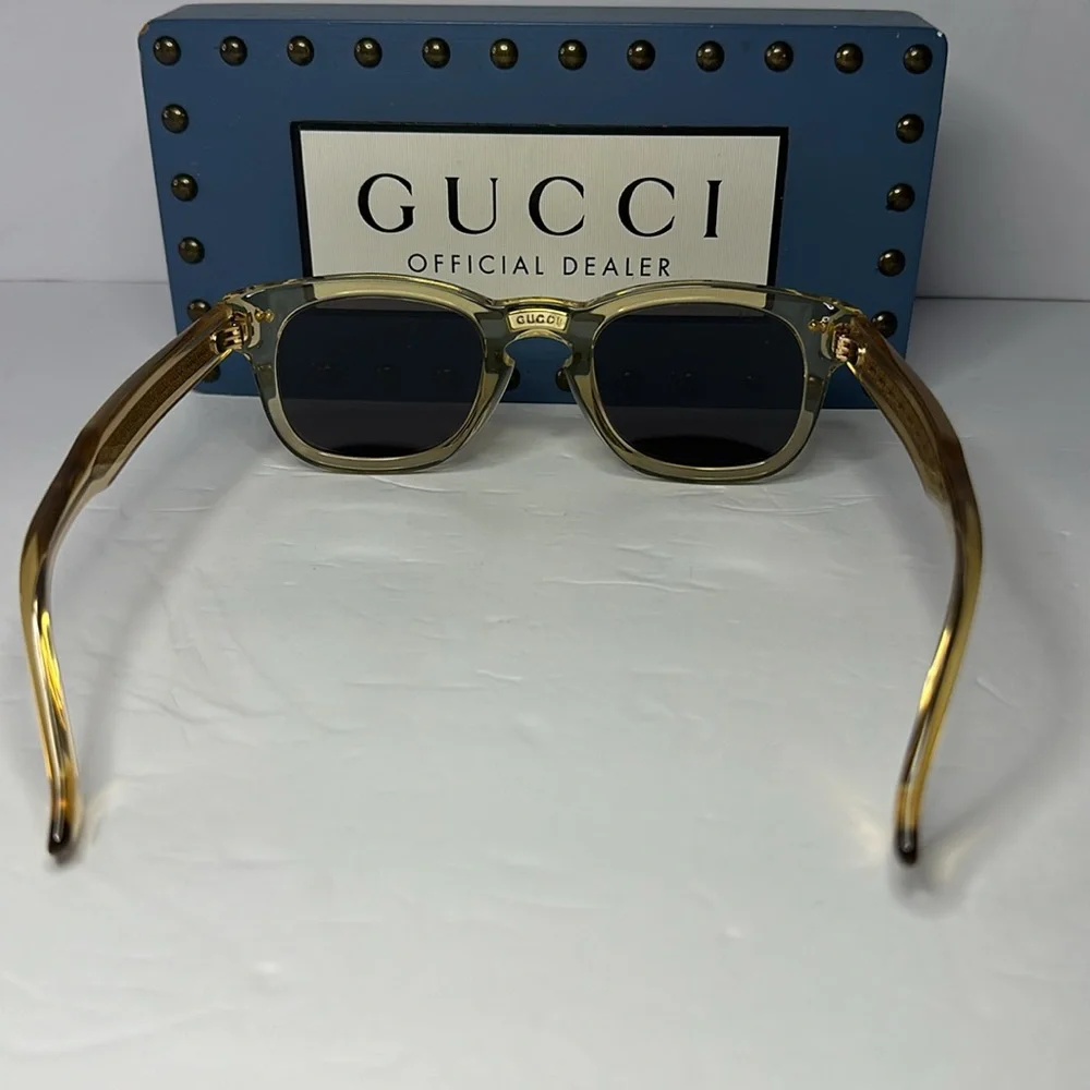💯 - New Authentic GUCCI GG0182S 006 Transparent Brown/Grey sunglasses
